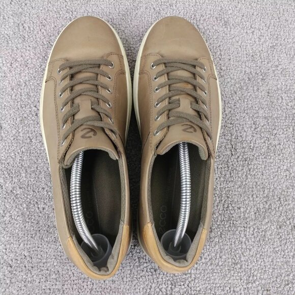 ECCO Soft 8 Mens 43 EU Shoes Low Top Leather Comfort Sneakers Brown Lace Up - Picture 7 of 12